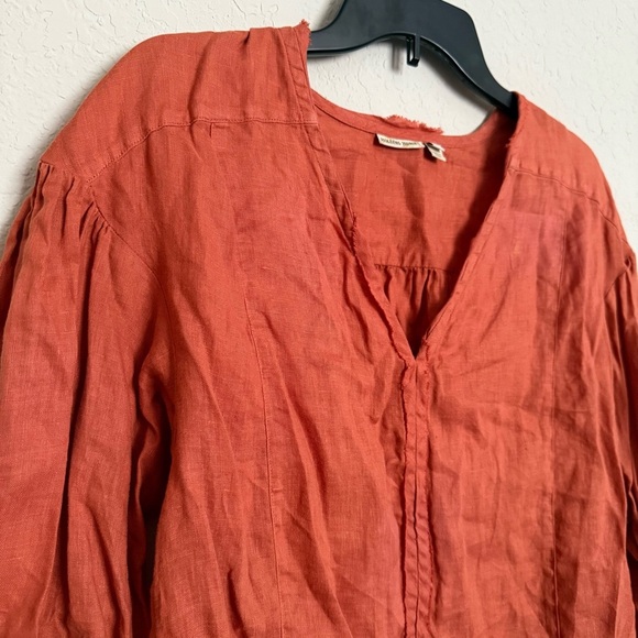 Anthropologie Holding Horses Linen Tunic Top Size S Tie Sleeves Beachy Boho - Picture 4 of 9